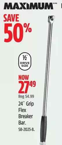 Canadian Tire Maximum 24" grip flex breaker bar offer