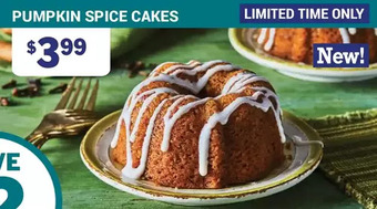 M & M Food Market Pumpkin spice cakes offer