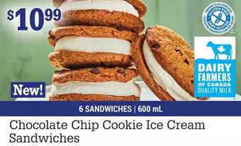 M & M Food Market Chocolate chip cookie ice cream sandwiches offer