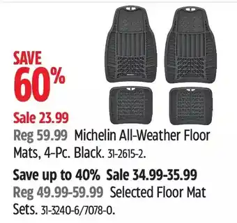 Canadian Tire Michelin all-weather floor mats, 4-pc | floor mat sets offer