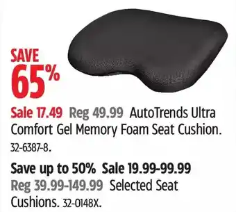 Canadian Tire Autotrends ultra comfort gel memory foam seat cushion | seat cushions offer