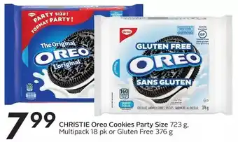 Sobeys Christie oreo cookies party size, multipack or gluten free offer