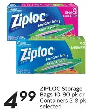 Sobeys Ziploc storage bags or containers offer