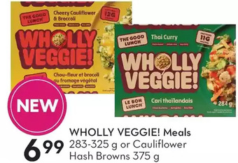 Sobeys Wholly veggie! meals or cauliflower hash browns offer