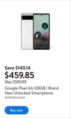 Walmart Google pixel 6a 128gb | brand new unlocked smartphone offer
