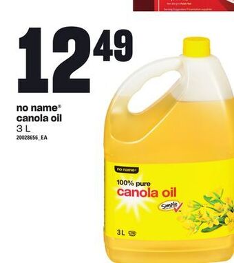 Zehrs Markets No name® canola oil, 3 l offer
