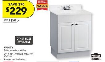 Lowe's Project source vanity, 24" x 36" offer
