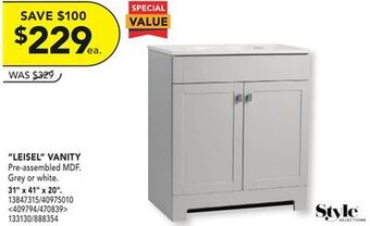 RONA Style selections "leisel" vanity 31" x 41" x 20" offer