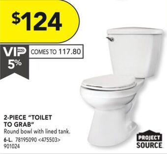Lowe's Project source 2-piece "toilet to grab", 6-l offer