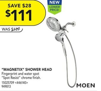 Lowe's Moen " magnetix" shower head offer