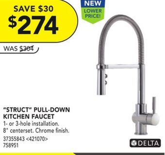 RONA Delta "struct" pull-down kitchen faucet offer