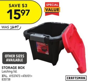 RONA Craftsman storage box offer