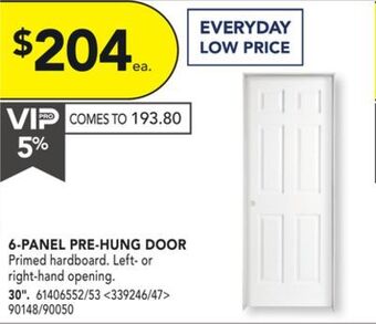 Lowe's Metrie 6-panel pre-hung door offer