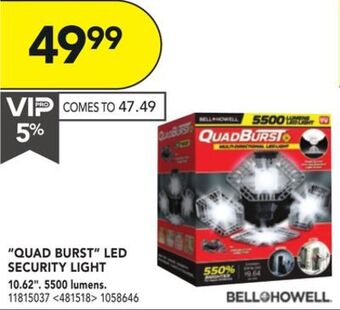 Lowe's Bell + howell "quad burst" led security light offer
