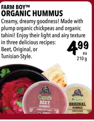 Farm Boy Farm boy™ organic hummus offer
