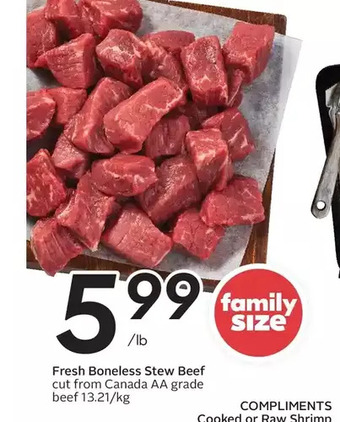 Sobeys Urban Fresh Fresh boneless stew beef offer