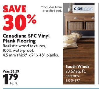Home Hardware Canadiana spc vinyl plank flooring offer