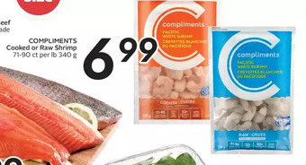 Compliments cooked or raw shrimp