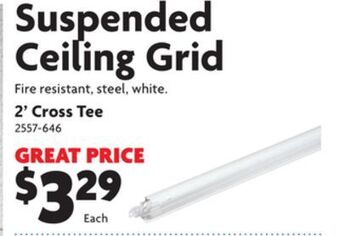 Home Hardware Suspended ceiling grid offer