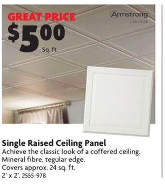 Home Hardware Single raised ceiling panel offer