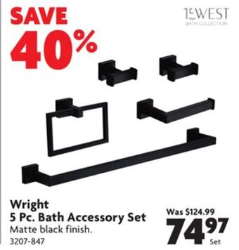Home Hardware Wright 5 pc. bath accessory set offer