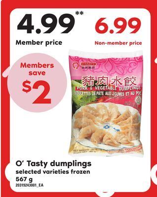 Loblaws O' tasty dumplings, 567 g offer