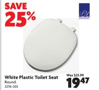 Home Hardware White plastic toilet seat offer