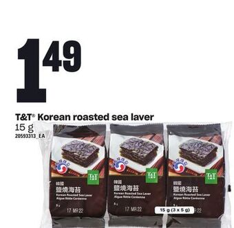Loblaws T&t® korean roasted sea laver, 15 g offer