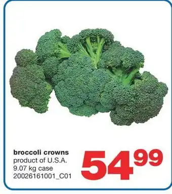 Wholesale Club Broccoli crowns, 9.07 kg case offer