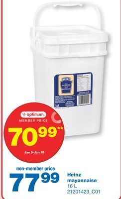 Wholesale Club Heinz mayonnaise, 16 l offer
