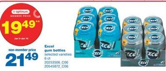 Wholesale Club Excel gum bottles, 6 ct offer