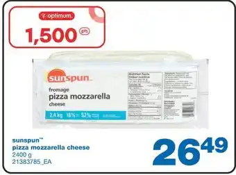 Wholesale Club Sunspun™ pizza mozzarella cheese, 2400 g offer