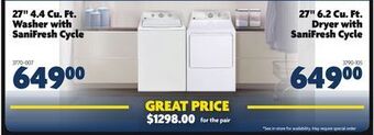 Home Hardware 27" 4.4 cu. ft. washer with sanifresh cycle offer