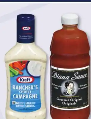 FreshCo Kraft salad dressing bull's eye bbq sauce 425 ml diana sauce 500 ml offer