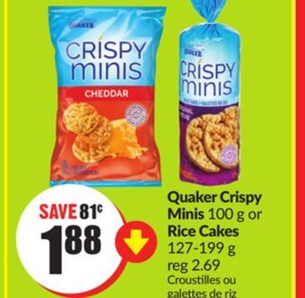 FreshCo Quaker crispy minis 100 g or rice cakes 127-199 g offer