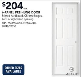 RONA Metrie 6-panel pre-hung door 30" offer