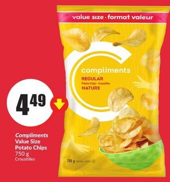 FreshCo Compliments value size potato chips 750 g offer