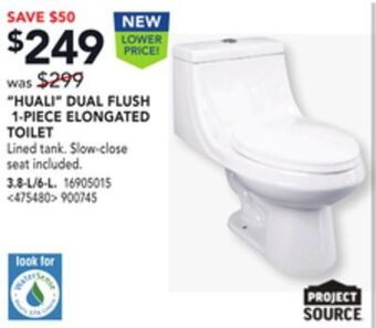 RONA Project source "huali" dual flush 1-piece elongated toilet offer