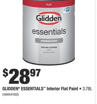 Home Depot Glidden® essentials™ interior flat paint offer