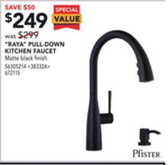 RONA Pfister "raya" pull-down kitchen faucet offer