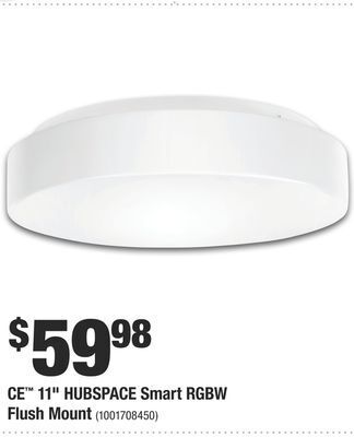 Home Depot Ce™ 11" hubspace smart rgbw flush mount offer