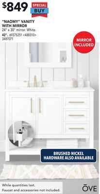 RONA Ove "naomy" vanity with mirror 42" offer