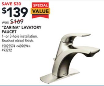 RONA Moen "zarina" lavatory faucet offer