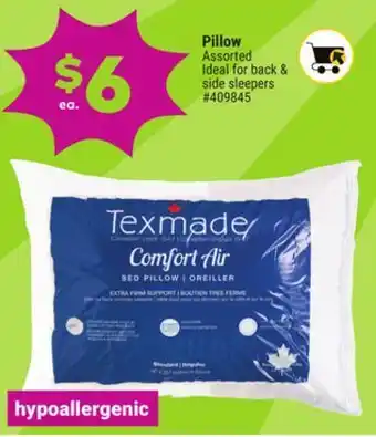 Giant Tiger Texmade pillow offer