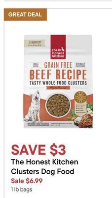 Petvalu The honest kitchen clusters dog food offer