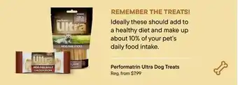 Petvalu Performatrin ultra dog treats offer