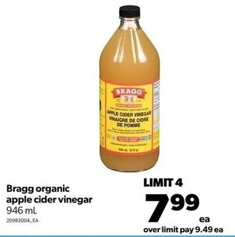 Real Canadian Superstore Bragg organic apple cider vinegar offer