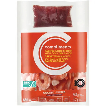 FreshCo Compliments cooked pacific white shrimp with cocktail sauce offer