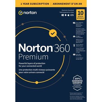 Best Buy Norton 360 premium (pc/mac) - 10 devices - 75gb cloud backup - 1-year subscription offer