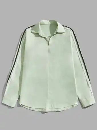SheIn Men contrast tape side shirt offer